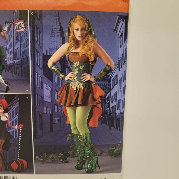Simplicity Pattern 1091 Cosplay Costume Womans Sz 6-14 Harley Quinn Poison Ivy - Picture 2 of 9